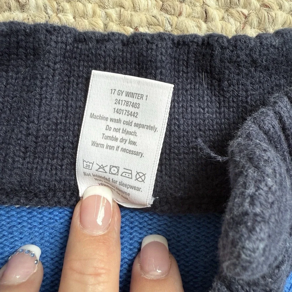 Gymboree Alpine Road Blue Stripe‎ Boys Sweater Size 7-8